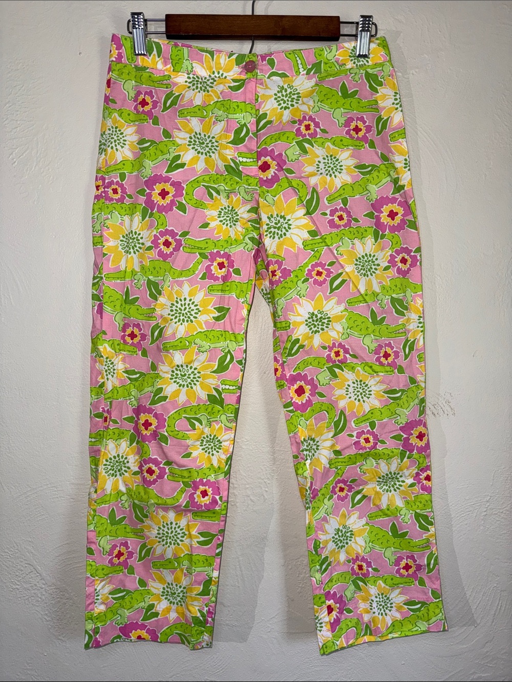 Lilly Pulitzer Vintage See Ya Later Alligator Crop Pants Pink Size 4
